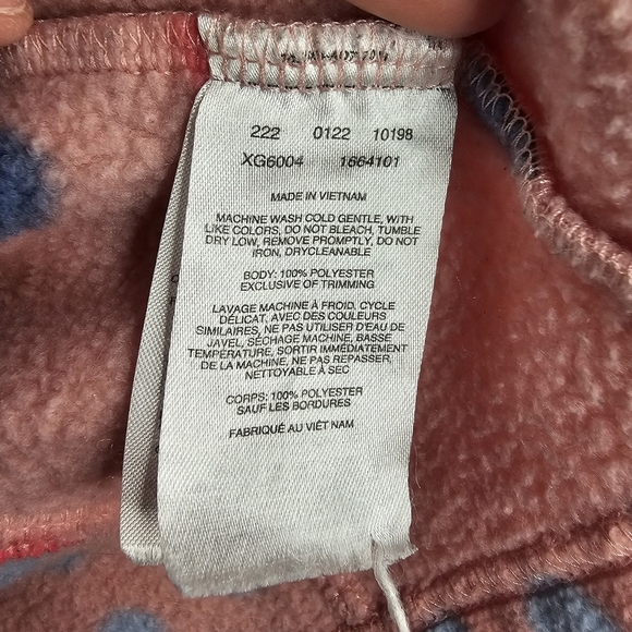 Columbia Fleece Jacket Girls Pink Polka Dots, Small 7/8 - Picture 5 of 6